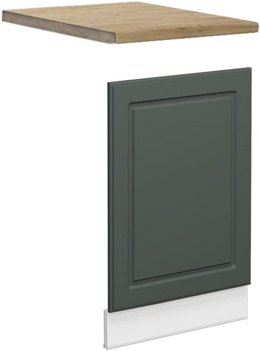 Vaatwasser Frontpaneel 45 cm Groen-Goud Landhuis/Wit voor Inbouwkeuken — afbeelding 1