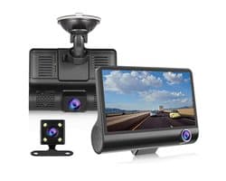 Smoakez Dash Cam 1080P Groothoek 4 Inch Nachtzicht Bewegingsdetectie Auto Recorder Voor en Achter
