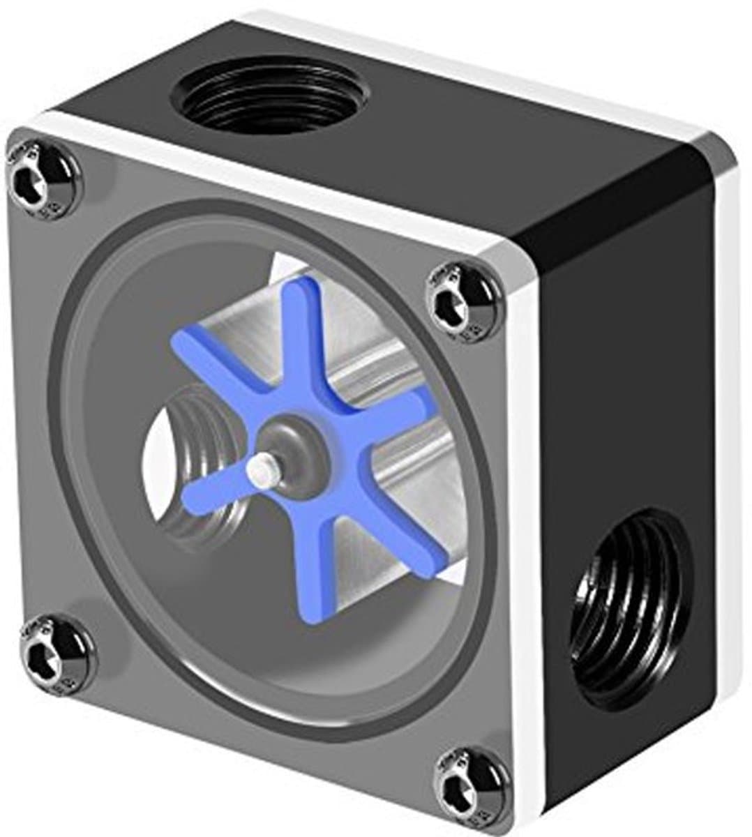3-Weg Waterkoeling Doorstromingsindicator, Waterdoorstromingssensor, 6 Draaiwielen, 3-Weg Doorstroommeter voor PC Waterkoelsysteem — afbeelding 1