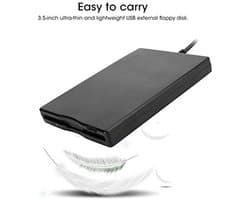 3.5" USB Externe Floppy Disk Drive, Externe Verwijderbare Draagbare Floppy Drive 3.5" Kaartlezer, voor Laptop Desktop Computer, voor Win 10 7 8 ME