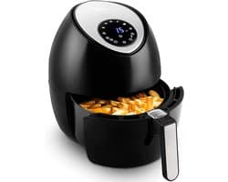 RUX® Airfryer xl - Airfryer xxl - Heteluchtfriteuse - 4,5 Liter - anti-aanbakmand - Zwart -31cm x 31cm x 36cm