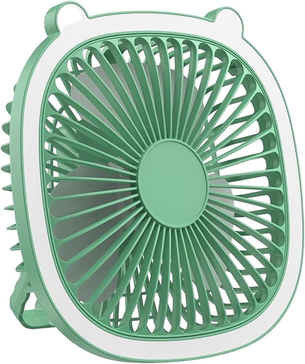 Wandventilator Stil - Draagbaar Koelapparaat - Persoonlijke Koeling - 3 Snelheden Verlichting - Compact Ontwerp - Groen — afbeelding 1
