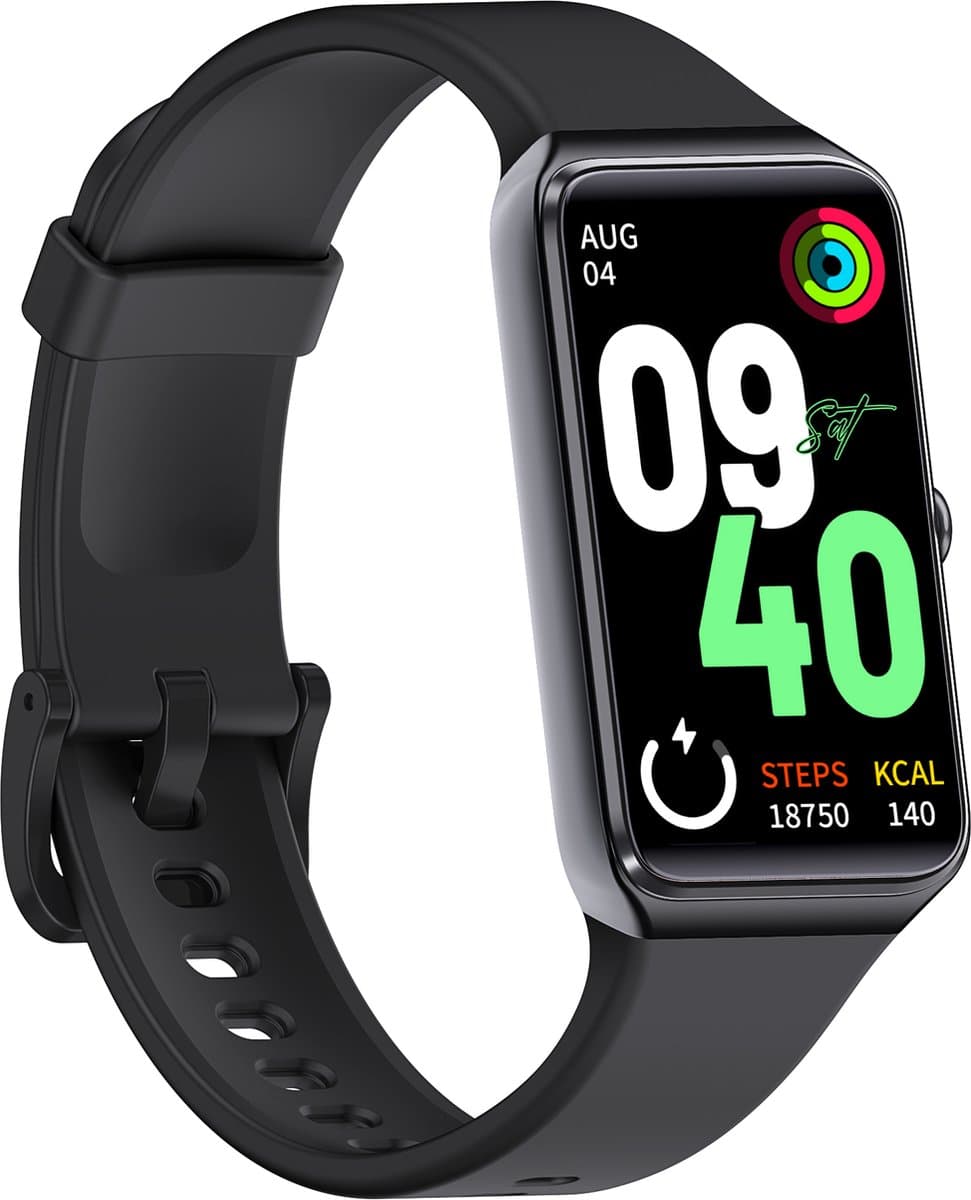 J&D supplies Stappenteller - Zwart - Temperatuurmeter - Activity Tracker - Hartslagmeter - Bloeddrukmeter - Smartwatch - Horloge - Heren - Dames — afbeelding 1
