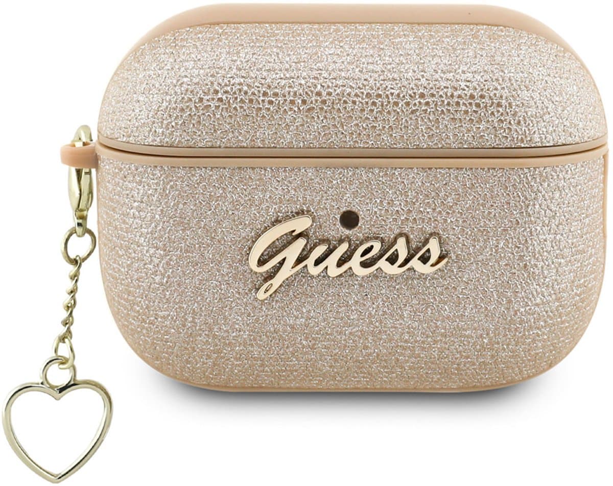 Guess AirPods hoesje voor Airpods Pro & Pro 2 - metallic script - Goud — afbeelding 1