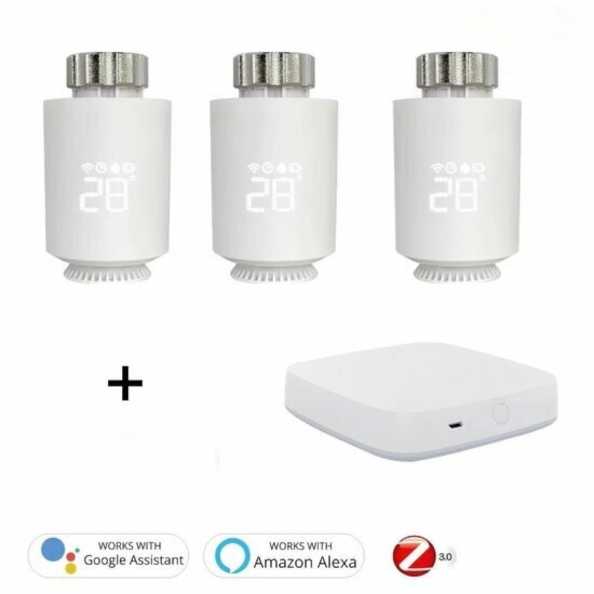 Slimme Radiatorknop | Radiatorknop | Wifi | App bediening | M30x1.5mm ventiel | Temperatuurregeling per kamer | Tuya Smart Life | Wit — afbeelding 1