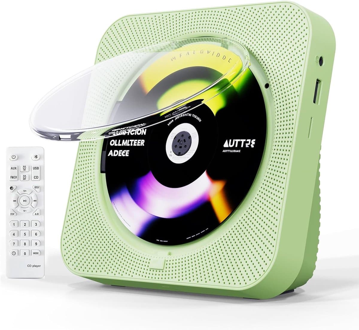 Draagbare CD-Speler -Bluetooth met Dubbele Luidsprekers- HiFi-speaker radio-Oplaadbare CD-Speler met USB-C-Groen — afbeelding 1