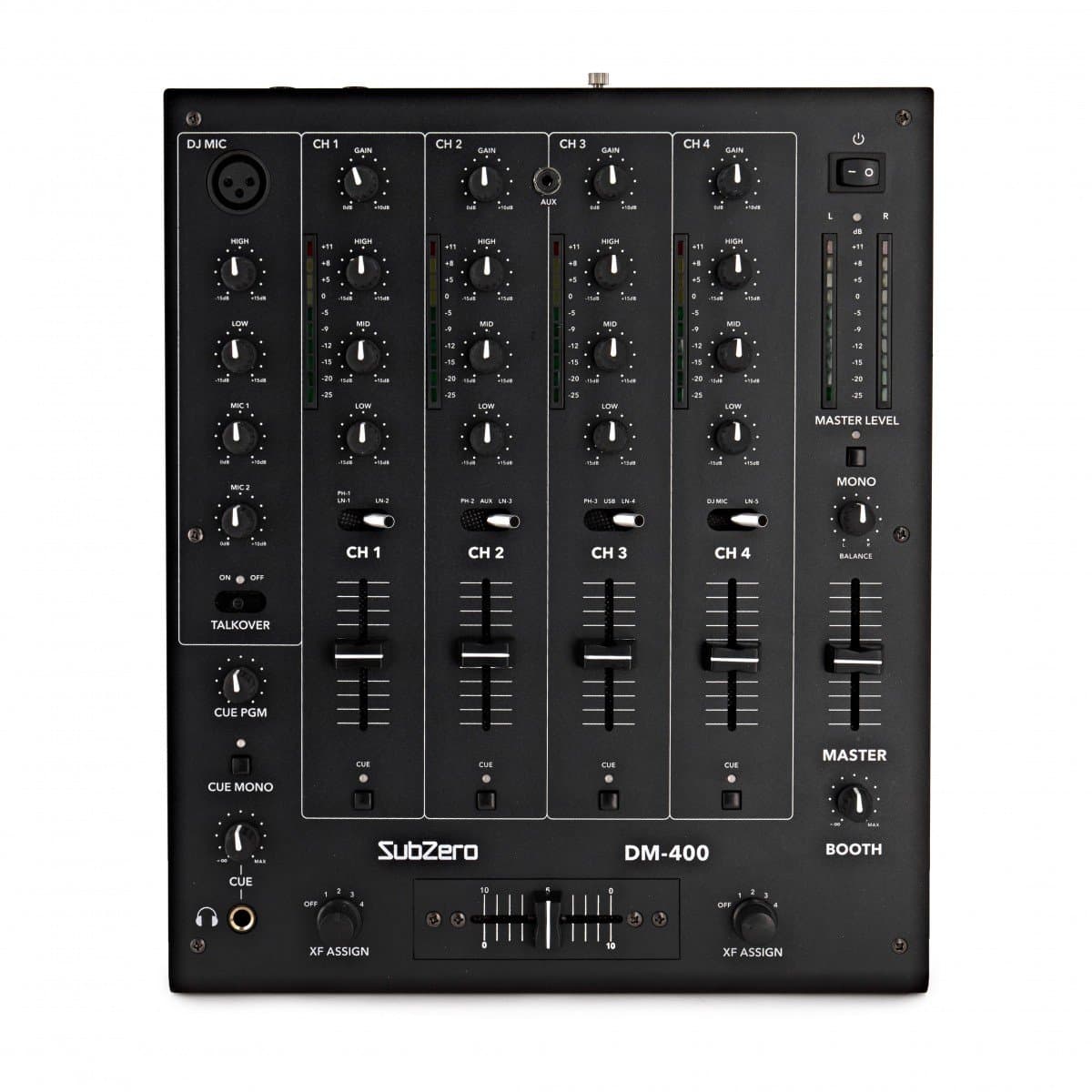 SubZero DM-400 4-kanaals DJ-Mixer met USB — afbeelding 1