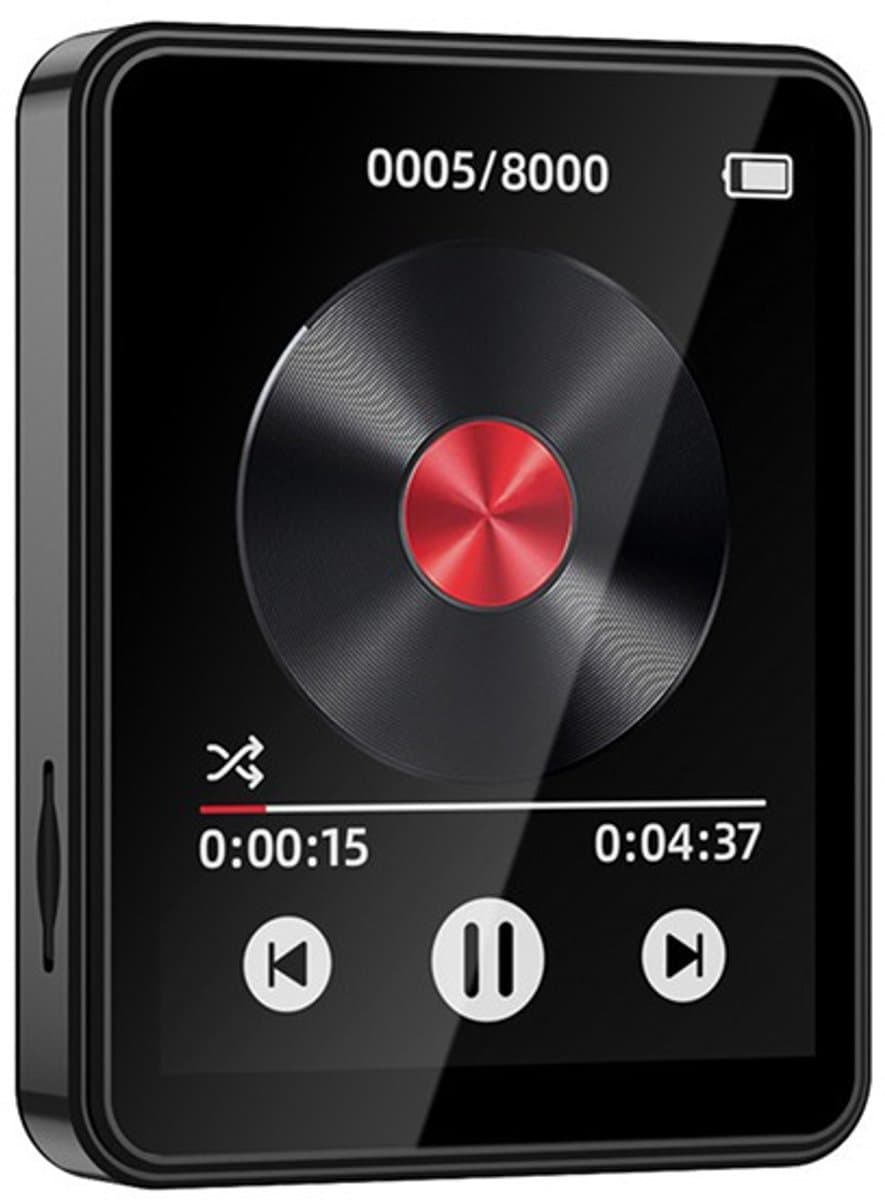 MP3-speler, hoofdtelefoonaansluiting, volledig touchscreen, draadloze HiFi-geluidskwaliteit, FM-radio, ingebouwde HD-luidspreker, opnamefunctie. — afbeelding 1