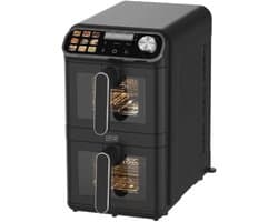 Heteluchtfriteuse XXL - Airfryer - Snel koken - Twee zones - 11 Liter - Zwart