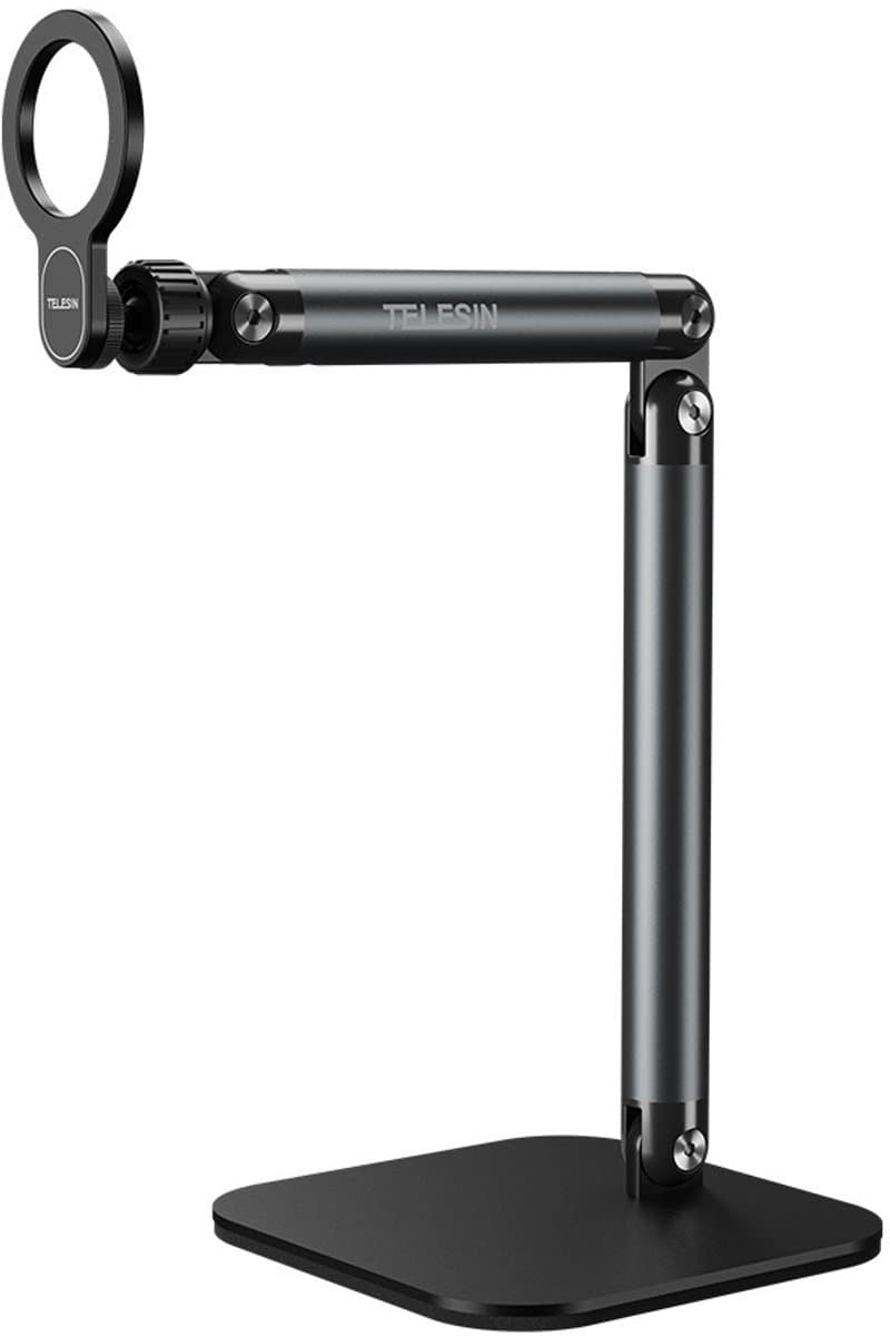 Telesin Live Streaming Desktop Stand met MagSafe - Telefoonhouder In Hoogte Verstelbaar 27-47cm - Stabiele Bureaustandaard - Aluminiumlegering — afbeelding 1