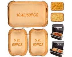 Geschikt voor Air Fryer Liners Luchtbakken accessoires 10.4L60 stuks + 5.2L120 stuks
