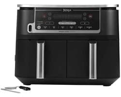 Ninja AF451EU Dubbele Airfryer XXL - Twee Kookvakken - 9.5 Liter - Digitale Thermometer - 2470 Watt - Dual Zone Technologie