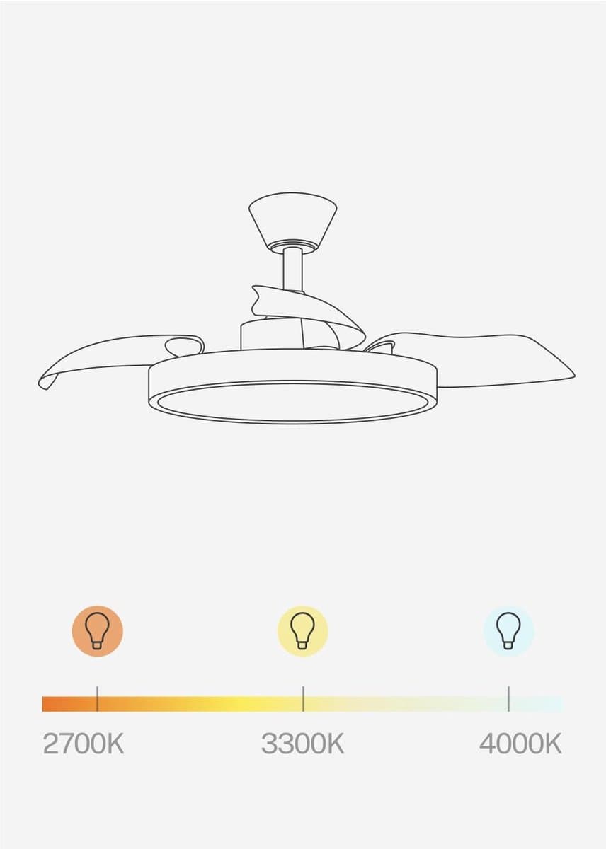 Plafondventilator met afstandsbediening en timer - 91 cm diameter, 6 snelheden, intrekbare vleugels — afbeelding 1
