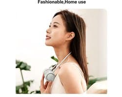 Opvouwbare Nekventilator voor Dames - Draagbare Koeling met 3 Snelheden en 1600mAh USB Oplaadbare Batterij