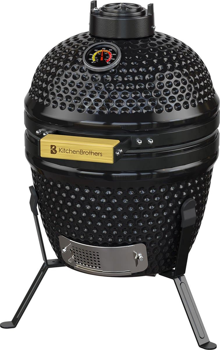 KitchenBrothers Kamado BBQ - 13 Inch Houtskool Barbecue - 27⌀ cm - PFAS-vrij - Egg BBQ - Zwart — afbeelding 1