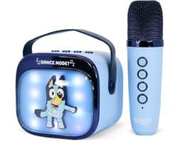 Bluey - karaoke set voor kinderen - draadloze microfoon en speaker - met lichteffecten - stemvervorming