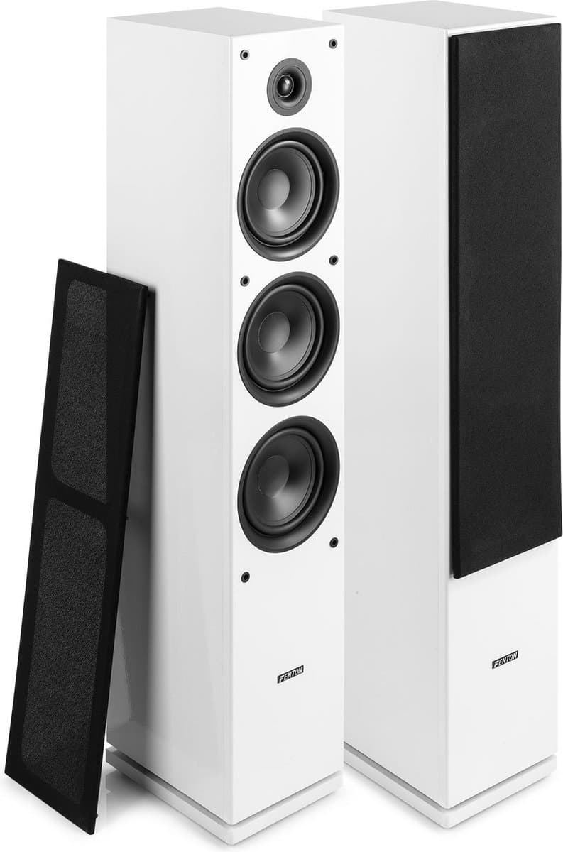 Speakerset - Fenton SHF80W stijlvolle high-end hifi speakers 500W met 3x 6.5 inch woofers - Wit — afbeelding 1