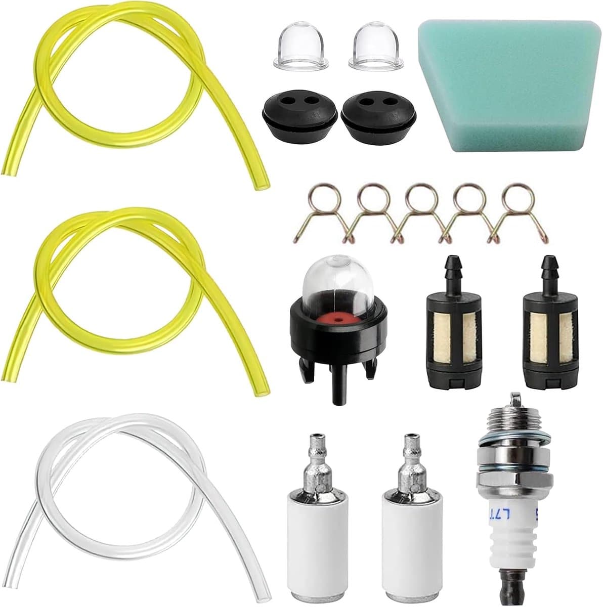 SnelShoppen - Universele Grasmaaier Brandstofslangen Set, 3 Brandstofklemmen, Carburetor Filter Set voor Grasmaaier en Kettingzaag, 3mm, 2mm, Duurzaam — afbeelding 1