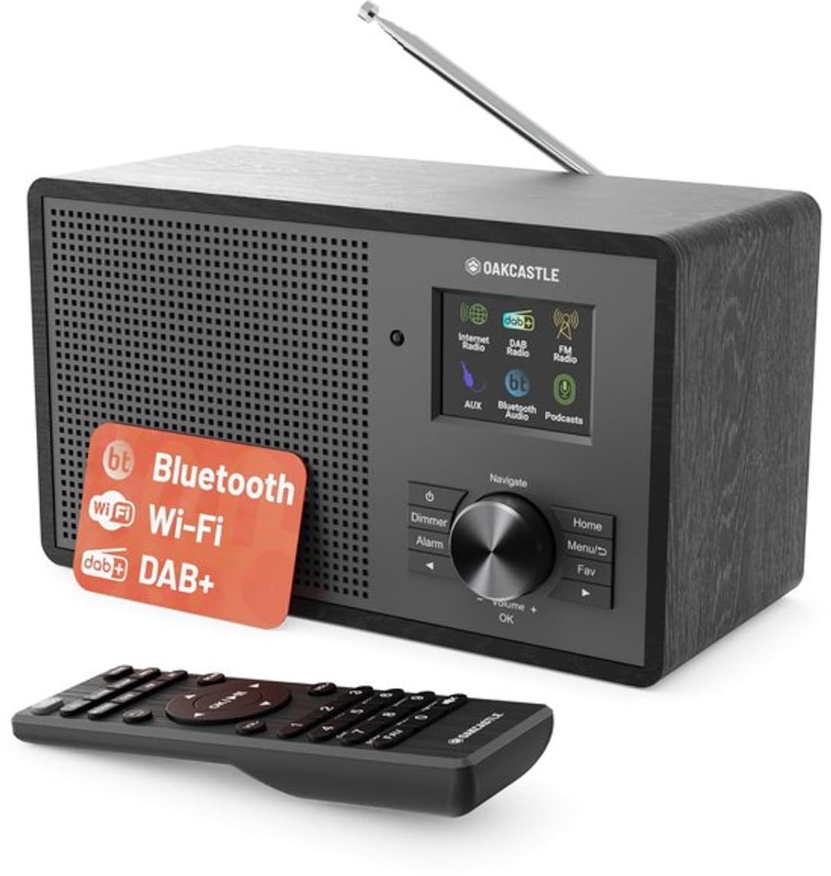 Internetradio Wifi | DAB Plus Radio Bluetooth | Compacte Internetradio Klein | Keukenradio DAB met Podcast | Digitale Radio FM met Afstandsbediening, EQ & Dimbaar Kleurenscherm — afbeelding 1