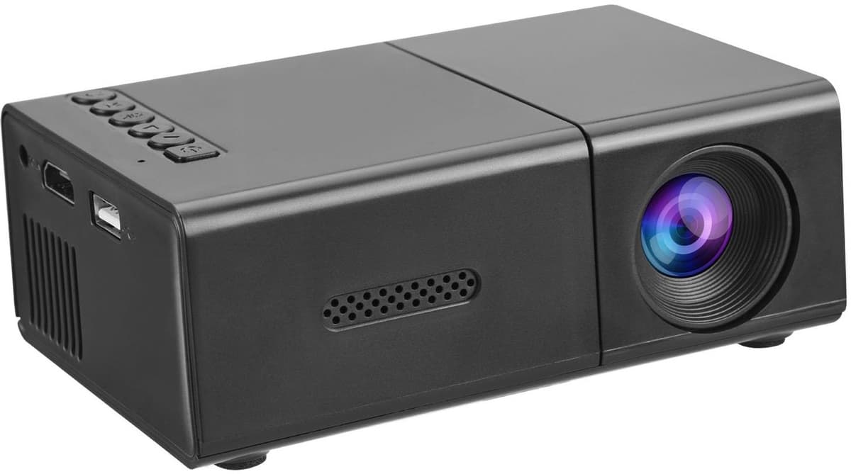 Compacte Projector, Automatische Verticale Keystone Draagbare LED-filmprojector, 1080P HD 4K Draadloze Projector met Stereoluidspreker, Afstandsbediening voor Thuisfilm (EU-stekker) — afbeelding 1