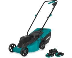 Accugrasmaaier - Draadloze grasmaaier - Kleine tuin onderhouden - Borstelloze motor - 32 cm maaibreedte - Groen