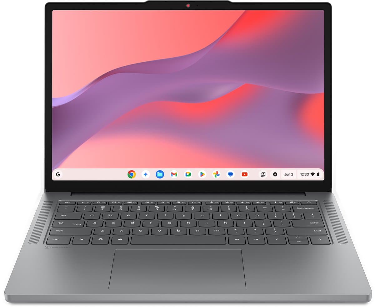 Lenovo Chrome 15M8910 MediaTek Kompanio 540 Chromebook 38,9 cm (15.3") WUXGA 8 GB LPDDR5x-SDRAM 64 GB UFS Wi-Fi 6E (802.11ax) ChromeOS Engels Grijs — afbeelding 1