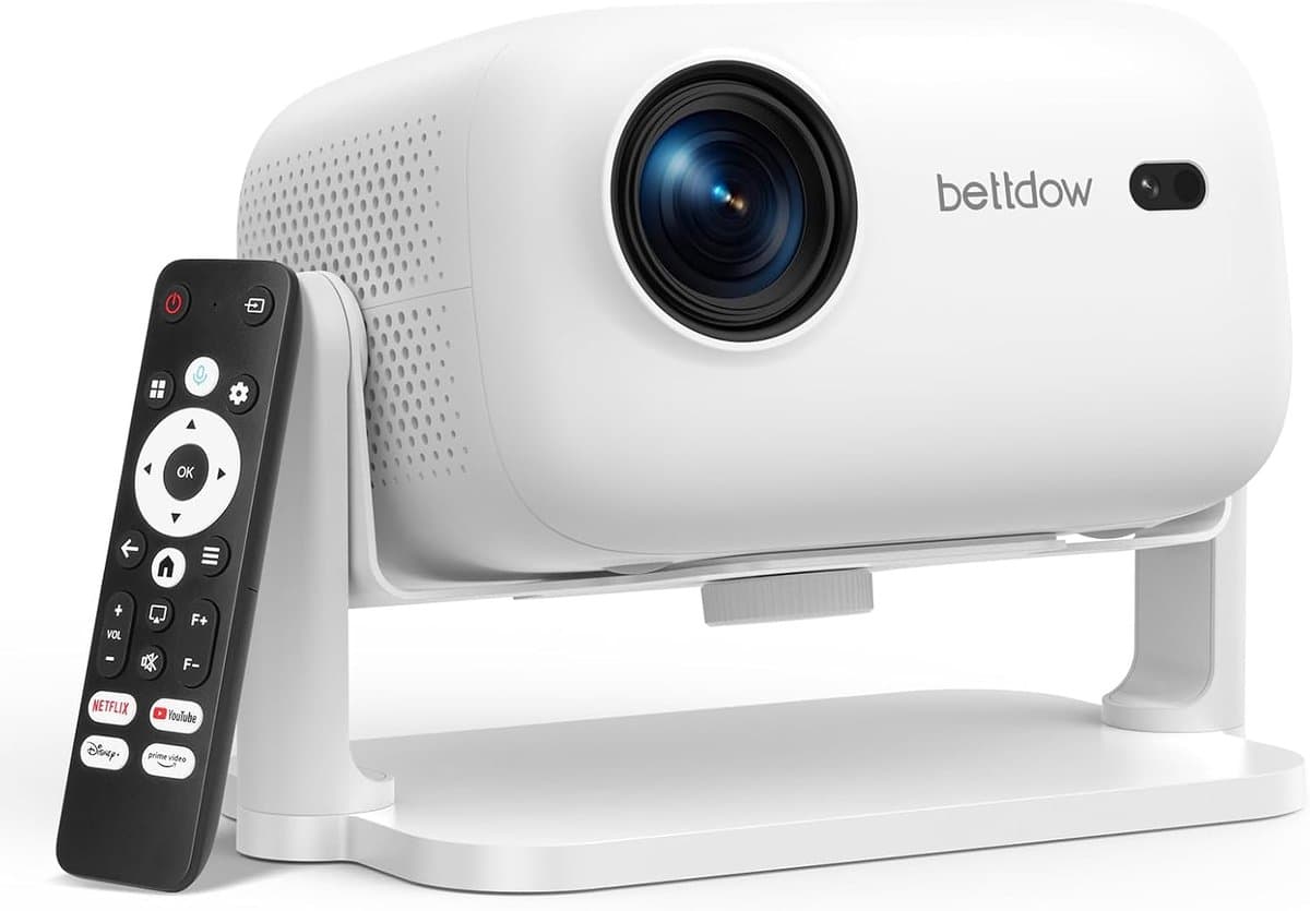 SnelShoppen - 4K Projector, 1080P Slimme Videoprojector met Auto Focus, Trapeziumcorrectie, WiFi6 en Bluetooth 5.2, Home Cinema in Wit - Officiële Net — afbeelding 1
