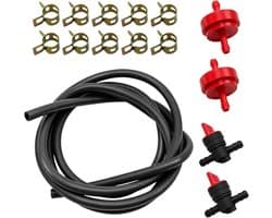 Brandstofslang 2 m 6 mm - Olie- en benzineslangset - Inclusief benzinekraan - Perfect voor grasmaaier en motoren - ShopVlot