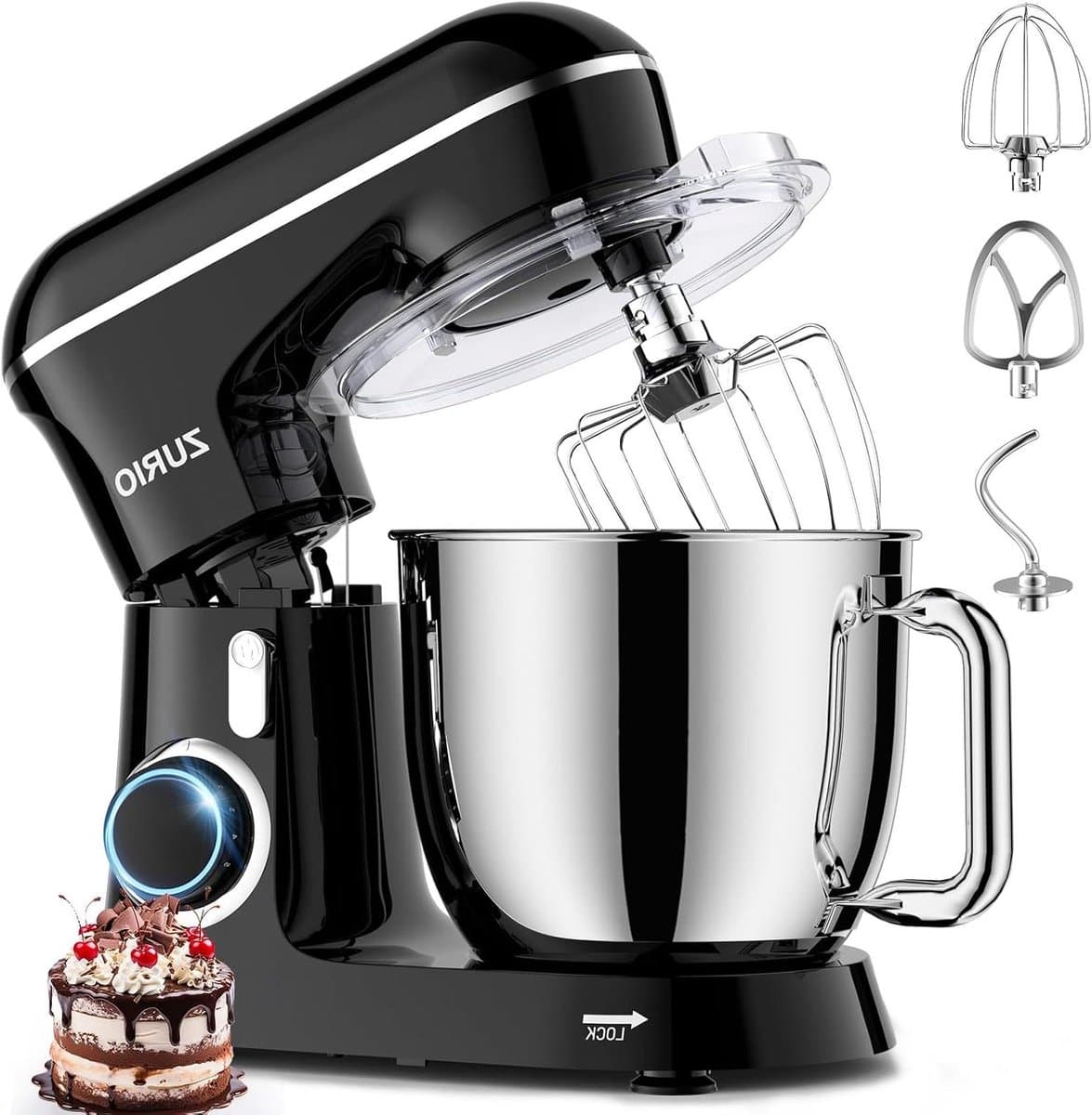 Keukenmachine - Kneedapparaat Mixer - Bakken Thuis - Stille Fermentatie - 5.5 Liter Kom - Zwart — afbeelding 1