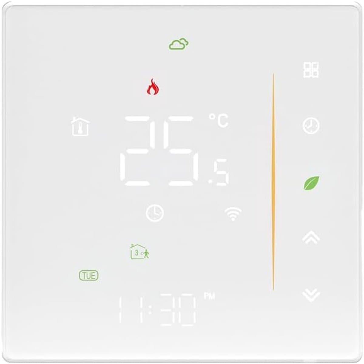 Slimme Thermostaat - WiFi Regelaar - Kamertemperatuur Instellen - Programmeerbare Schema's - 240 Volt - Wit — afbeelding 1