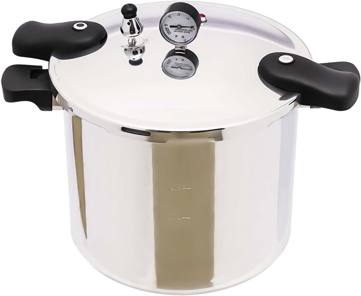 Drukpan RVS - Snelkookpan Stoompan - Snel Koken - Verdikte Aluminiumlegering - 22 liter - Zilver — afbeelding 1