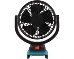 Draadloze Ventilator - Oplaadbare Tafelventilator - Buiten Koelen - Compact Metalen Ontwerp - 20 x 18 x 10 cm - Zwart — afbeelding 1