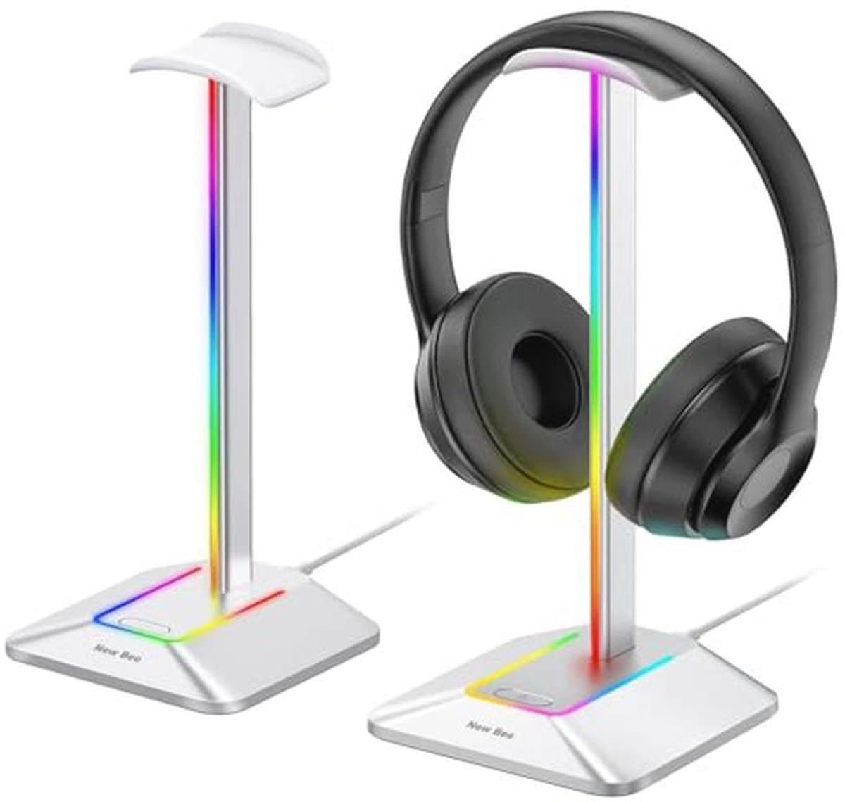 RGB Hoofdtelefoonstandaard met Draadloze Oplading en 7 Verlichtingseffecten — afbeelding 1