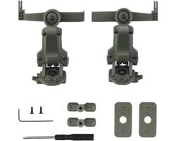 Multi-hoek Rotatie Snelle Helm Rail Adapter Ophanging Koptelefoon Beugel Oorkappen Ondersteuning Accessoires Tactische Pickup Headset Groen - Voor Outdoor Activiteiten