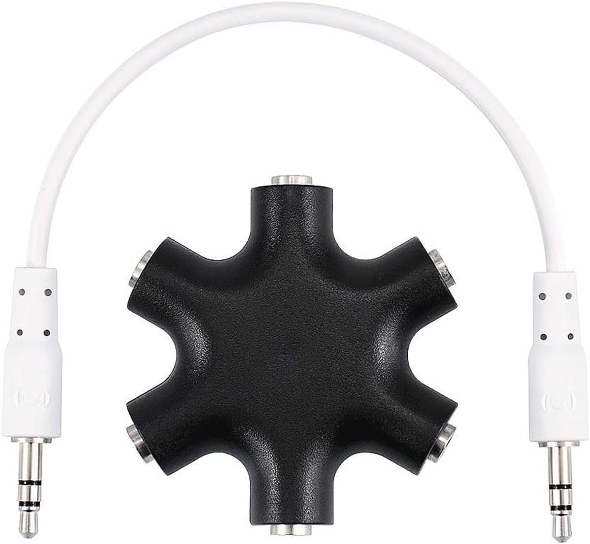 5-voudige audiosplitter 3,5 mm jack verdeelder voor smartphones en laptops — afbeelding 1