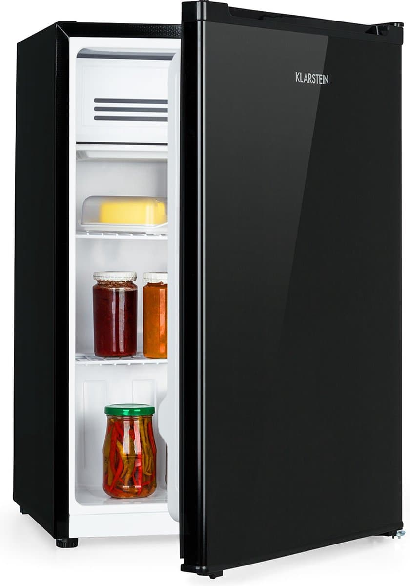 Klarstein Koelkast Delaware 75L Zwart - Mini-Koelkast met Vriesvak 4L - Compressorkoeling voor Keuken voor Kantoor - LED Schappen - Compact Koelkast Vrijstaande Koelkast Kleine Koelkast Fridge - voor Kleine Huishoudens voor Studentenkamer — afbeelding 1