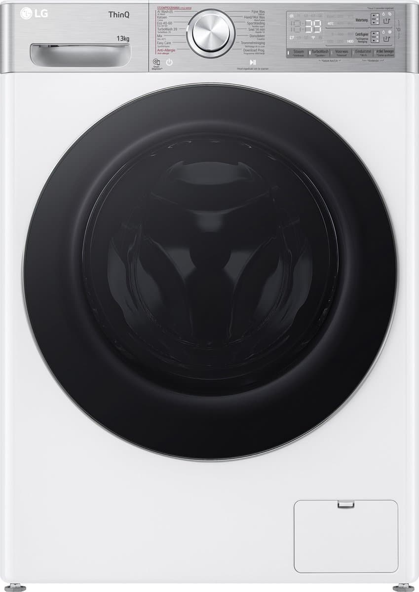 LG F4WR9513S2W wasmachine 13 kg met AI DD voor slimme stofverzorging - TurboWash 39 voor sneller wassen - EzDispense automatische dosering - hygiënisch wassen met stoom en ThinQ slimme bediening. Energieklasse A-10% — afbeelding 1