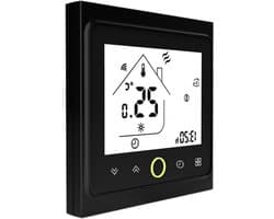 Slimme Thermostaat - Temperatuurregelaar - Comfort Verwarmen - Wifi & Spraakbesturing - 100 Gram - Zwart
