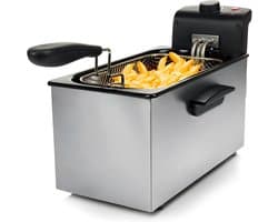 Roestvrijstalen Friteuse - Frituurpan - Lekker Frituren - Koelzone Technologie - 3 Liter - Zilver