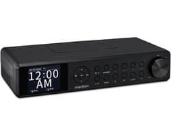 MEDION P66750 Keuken onderbouwradio (DAB+ keukenradio, PLL FM radio, dimbaar TFT kleurendisplay, kookwekker, Bluetooth, LED strip, incl. bevestigingsmateriaal) zwart
