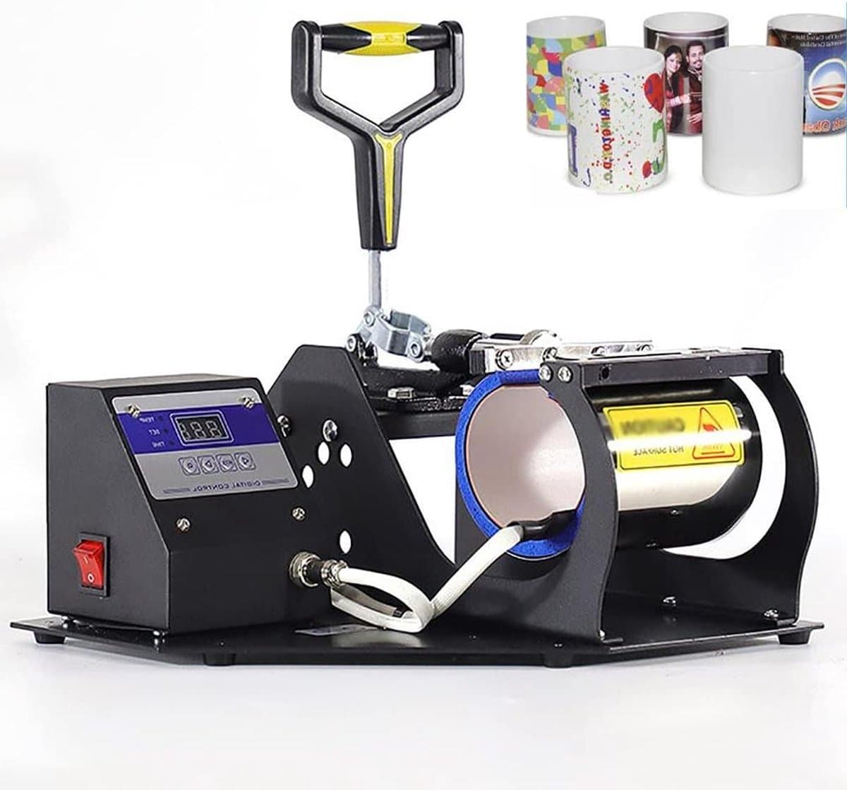 Hete Sublimatiemachine - Mok Pers - Mokken Personaliseren - Dubbele Buisverwarming - 11 oz Mokken - Zwart — afbeelding 1