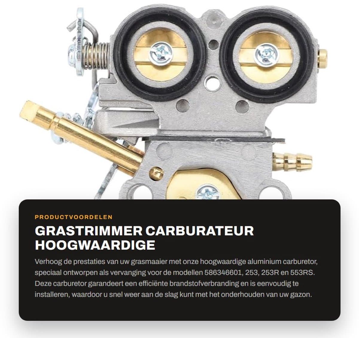 Dailygoods- Carburateur Vervanging - Aluminium - Carburateur Onderdelen - Hoogwaardige Maaimachine Accessoire - Verbeterde Brandstofefficiëntie - Eenvoudig te Installeren - Maaier — afbeelding 1