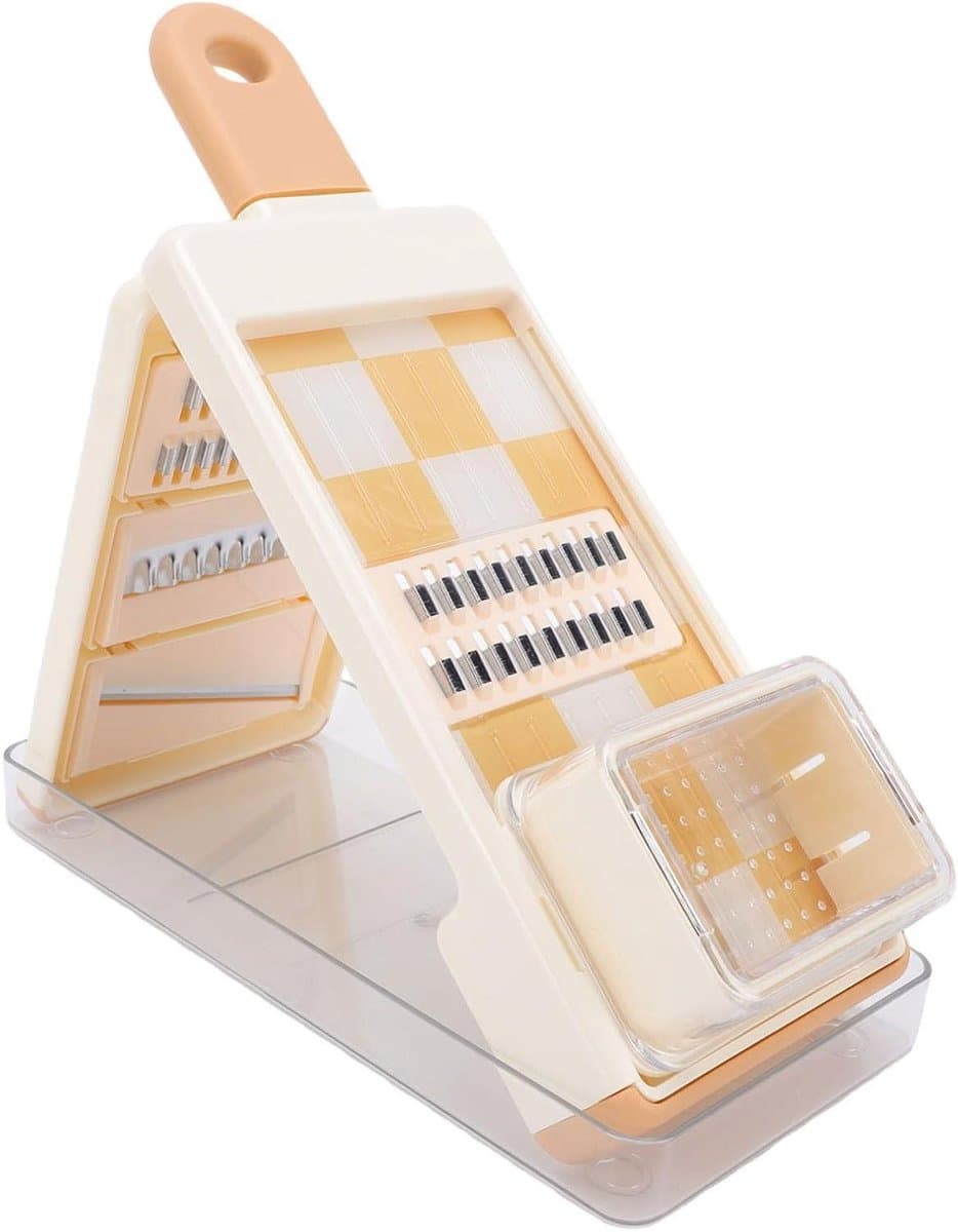 Keukenmachine Groentehakker - Multisnijder Keukengadget - Maaltijd Voorbereiding - 4-in-1 Functionaliteit - 31 x 13 x 6.8 cm - Grijs — afbeelding 1