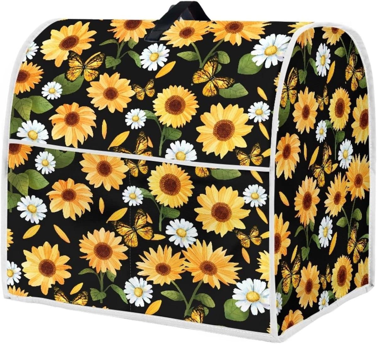 Mixer Cover - Keukenmachinehoes - Keuken Decoratie - Met Handvat en Zakken - 38x27x37 cm - Zonnebloem Daisy Vlinder — afbeelding 1