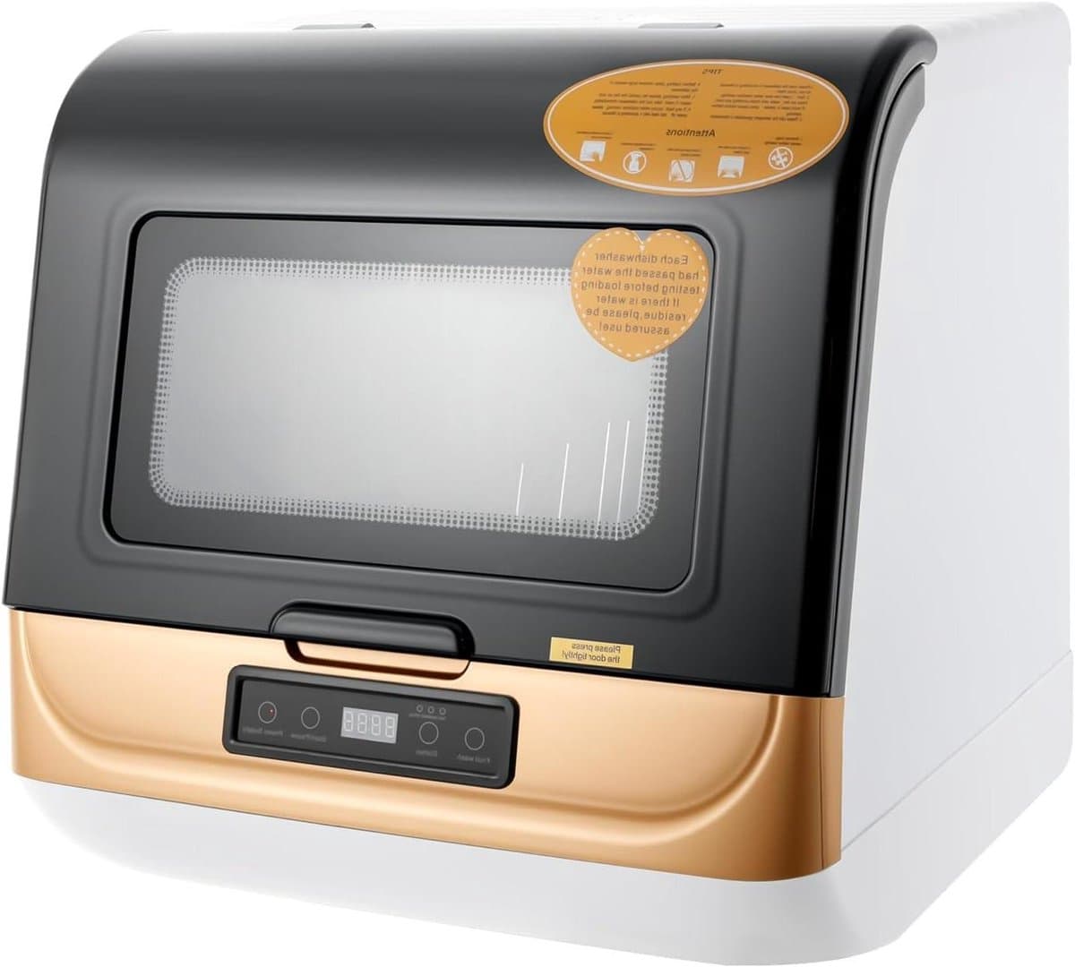 Mini vaatwasser - Compacte tafelmodel - Efficiënt afwassen - 3 spoelprogramma's - 4-6 personen - Wit — afbeelding 1