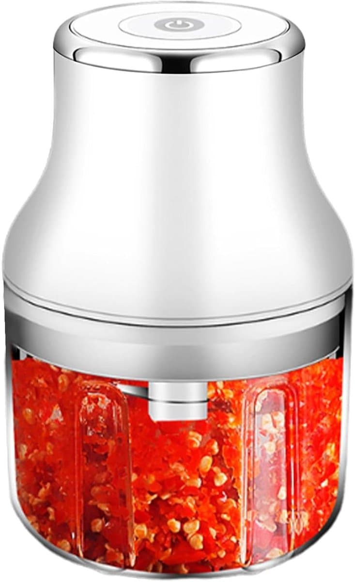 Mini Keukenmachine - Elektrische Hakker - Voedselbereiding - Draadloos en Compact - 250 ml - Wit — afbeelding 1