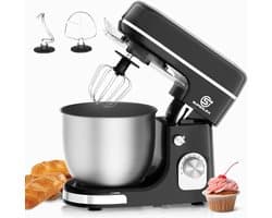 Keukenmachine - Deegmachine Mixer - Bakken en Koken - Krachtige 1300W Motor - 5 Liter Kom - Zwart