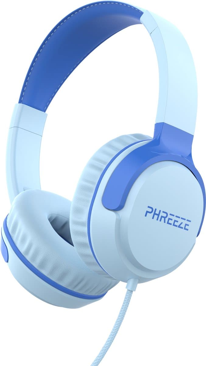 Phreeze JR310 - Koptelefoon Kinderen - Kinder Koptelefoon met Draad - Hoofdtelefoon Kind - Geluidsdempend - Volumebegrenzer - Opvouwbaar - Blauw — afbeelding 1