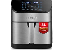Grote Heteluchtfriteuse 8L met Kijkvenster en LED Touchscreen - 1800W