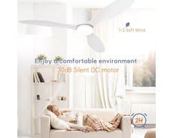 Grote Moderne Plafondventilator met Verlichting en Afstandsbediening - Stil DC Motor